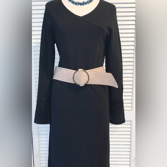 J.Jill Black long sleeve v neck Maxi Knit Dress Women’s Small - Picture 3 of 8